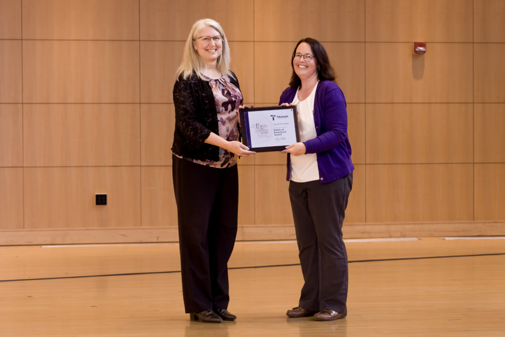 Laura Thrasher accepting her award